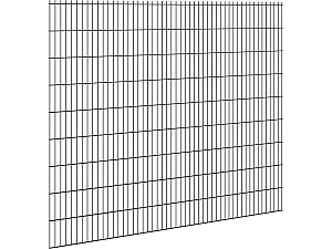 Hillfence metalen scherm, dubbele staafmat, 250 x 183 cm, zwart.