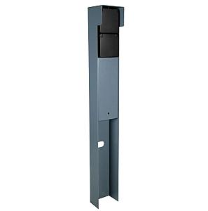 Tuinpaal - pro+ dubbel met kabeldoos, afdekkap en installatiedraad grijs