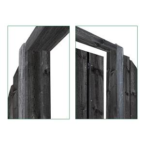 Tuindeurkozijn + aanslaglat zwart gespoten