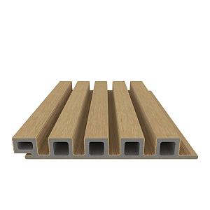 NewTechWood HKC co-extrusie wand bekleding castellation 25 profiel, 2,5 x 19,6 x 290 cm, Red Cedar.