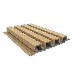 NewTechWood HKC co-extrusie Castellation PRO35 gevelbekleding, 3,3 x 21,5 x 390 cm, Red Cedar.
