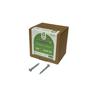 Schroef verzinkt 4 x 40/25 - Verzinkt Torx 20 - doos 200st