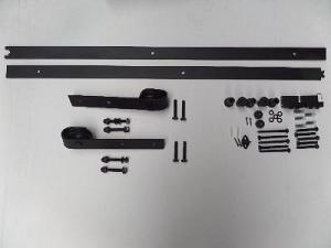 Schuifdeurbeslag recht model, lengte rail 200cm zwart