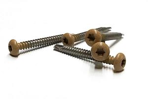 RVS schroef met gekleurde top voor NTW Castellation PRO, set a 50 stuks incl. bit, Red Cedar.