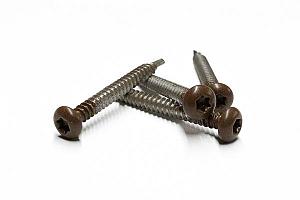 RVS schroef met gekleurde top voor NTW Castellation PRO, set a 50 stuks incl. bit, Ipé.