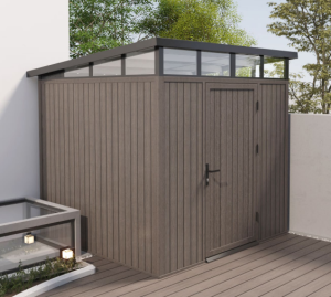 NewTechWood HKC berging 220x210x265cm Silver Gray, enkele deur