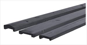 Grenen geschaafde afdekkap met sponning (6,1 cm) 3,5 x 8,5 x 180 cm t.b.v. rechtscherm, zwart gedomp