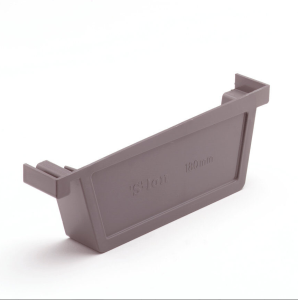 Bakgoot grijs Eindstuk Rechts 140mm