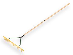 Hooihark kunststof, 16 tanden, recht model, met egaliseerstrip, steel160 x 2,8 cm