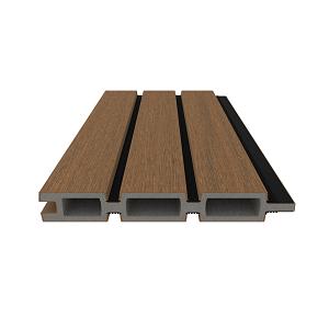 NewTechWood HKC co-extrusie Castellation PRO35 gevelbekleding, 3,3 x 21,5 x 290 cm, Teak/zwart.