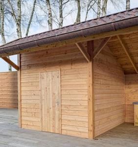Douglas geschaafd blokhutprofiel 2,8 x 19,5 x 400 cm, onbehandeld.