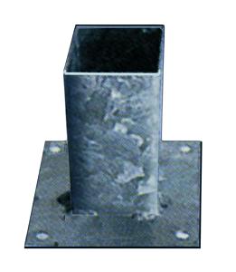 Paalhouder met plaat 71x71x150 2mm vuurverzinkt