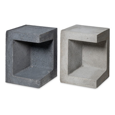 U-hoekelement 30x30x40 (bxdxh) grijs of zwart