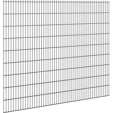 Hillfence metalen scherm, dubbele staafmat, 250 x 183 cm, zwart.