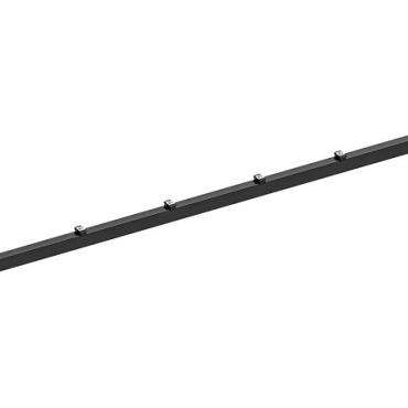 Hillfence metalen paal, inclusief aansluitingset en afdekkap, 6 x 4 x 240 cm, zwart.
