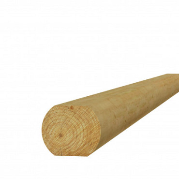 Ronde paal cilindrisch gefreesd 1 zijde gepunt 1 zijde gekroond, ø 4 x 200 cm.