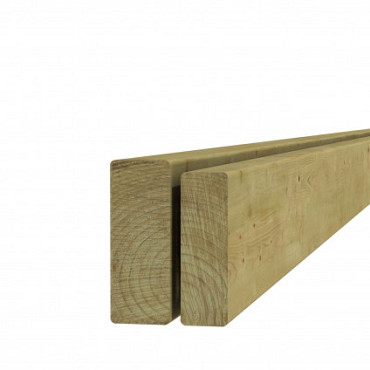 Scandinavisch vuren geschaafde regel 4,5 x 9,5 x 300 cm groen geïmpregneerd.