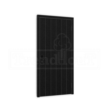 Plaatdeur zwart enkel rechtsdraaiend deur = 930x2115 / incl. kozijn = 1064x2189 mm (incl. hang- en sluitwerk).
