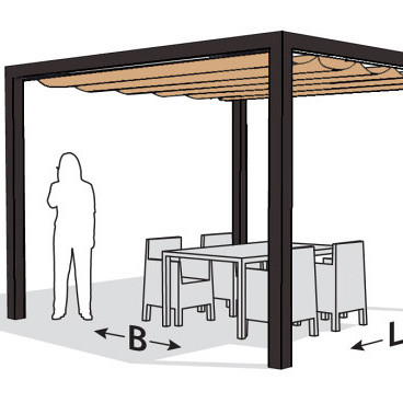 Vrijstaande pergola aluminium antraciet 319x319 cm - Doek Zand