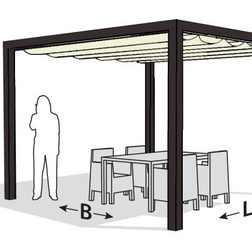 Vrijstaande pergola aluminium antraciet 319x319 cm - Doek Gebroken wit
