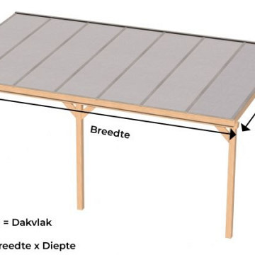 Muuraanbouw veranda DD20 standaard - polycarbonaat dak