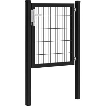 Hillfence metalen enkele poort Premium-line inclusief slot, 100 x 100 cm, zwart.