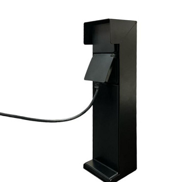 Tuinpaal - pro+ Vlondermontage met kabeldoos, afdekkap en installatiedraad zwart