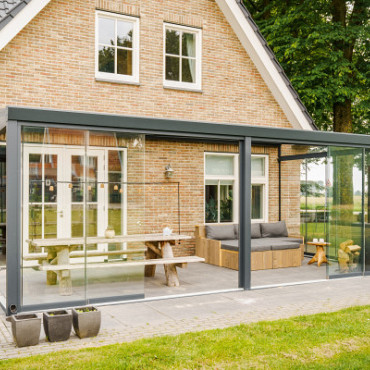 Overkapping Trendline vrijstaand glas 795x350 cm (bxd)