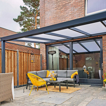 Overkapping Trendline vrijstaand polycarbonaat 500x500 cm (bxd)