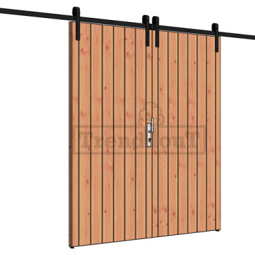 Schuifdeur dubbel onbehandel 1960x1950mm (zonder hang- en sluitwerk)