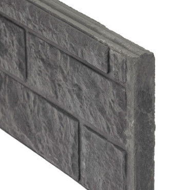 Betonplaat Rotsmotief 4,8 x 36 x 184 cm, antraciet ongecoat