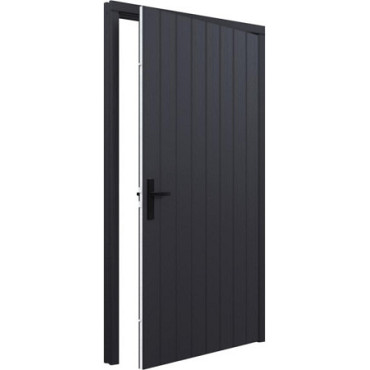 Plaatdeur zwart enkel XL rechtsdraaiend deur (incl. hang en sluitwerk)