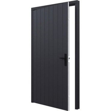 Plaatdeur zwart enkel XL linksdraaiend deur (incl. hang- en sluitwerk)