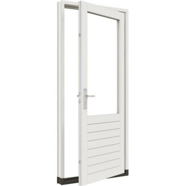 Stapeldorpeldeur meranti rechtsdraaiend 930x2169+ kozijn 1038x2263mm Wit (incl. DTS en deurbeslag)