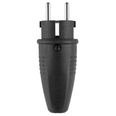 Rubberen stekker + RA IP44 zwart