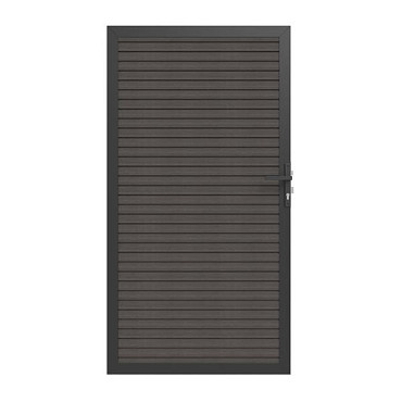 NewTechWood co-extrusie composiet deur in aluminium frame, horizontaal triple, 100 x 195 cm, Silver Gray.