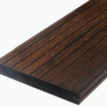 FelixWood Thermo Bamboe Melody 18x139mm dark grof/glad-Woca voorgeolied clip-kops tong+groef lengte 186 cm