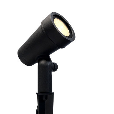 Nisa | rechte kap zwart prikspot | warmwit | 6 watt | dimbaar | OutdoorPro+ | 12 volt