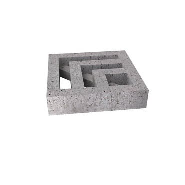 Grasbetontegel Leaf 80x80x10 cm Grijs