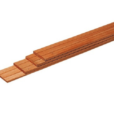 Plank hardhout Keruing v-groef 1.6x14.5x400cm