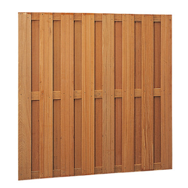 Hardhouten plankenscherm 18-planks recht verticaal / horizontaal 180 x 180 cm.