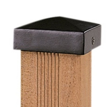 Paalornament piramide 7 x 7 cm metaal zwart.