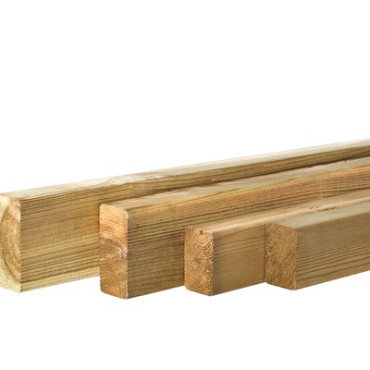 Grenen geschaafde regel 3,4 x 4,5 x 180 cm, groen geïmpregneerd.
