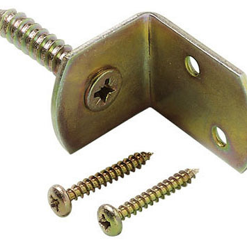 L-beslag geel verzinkt los - 35x30mm dikte 2mm - zonder bevestigingsschroeven