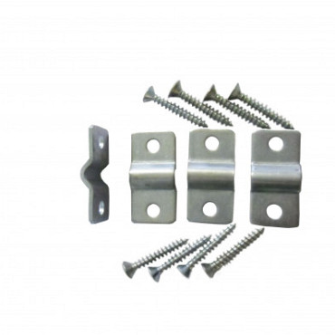 Traliebeslag voor 5mm per set (4 stuks), verzinkt 20x36mm incl. schroeven