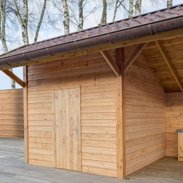 Douglas geschaafd blokhutprofiel 2,8 x 19,5 x 400 cm, onbehandeld.