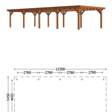 Buitenverblijf Toscane 12300x5450x2600mm (bxdxh)