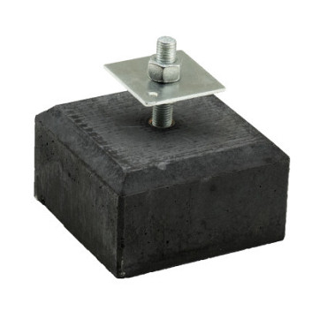 Betonpoer 18 x 18 x 10 cm, met verstelbare plaat, antraciet. M20