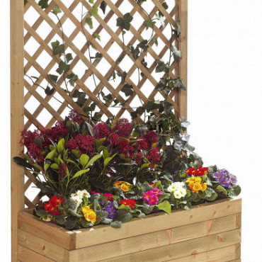 Bloembak met rechttrellis 140 x 90 x 30 cm (HxBxD).