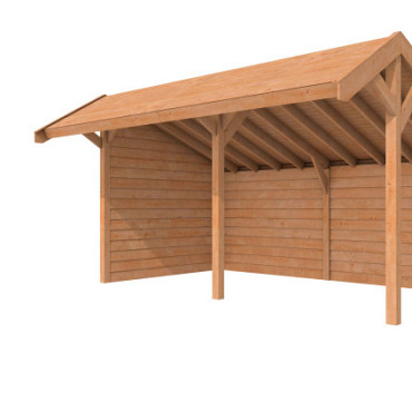 Douglas zijwand kapschuur Comfort enkelzijdig Zweeds rabat, zwart geïmpregneerd.